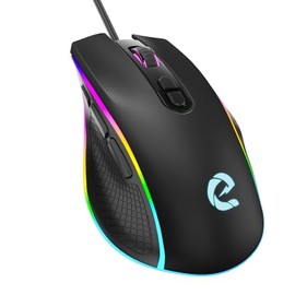 ELECGO Mouse Gaming Alambrico de RGB Programable, 8 Botone y RGB Retroiluminación, hasta 12800 dpi con 6 Ajustable Niveles, Ratón Gamer Alambrico...  