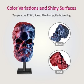 HELLO3D PLA 3D Printing Filament 1.75mm Dual Color Silk Filament,Silk Shiny Red Black 2 Colors in 1 Coextrusion 3D Printer Filament 1KG 1.75mm 3D Printing Material with Bicolor Dichromatic 2 Colors