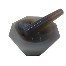 Kido Agate Mortar Manufacturing Menno Mortar Shallow Mold 2.2 x 2.8 x 6.3 inches (55 x 70 x 16 cm), Includes Pestle /6-546-05