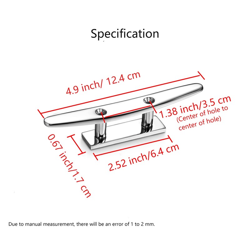Boat Cleat 5 Inch Open Base 4 Packs, Small Dock