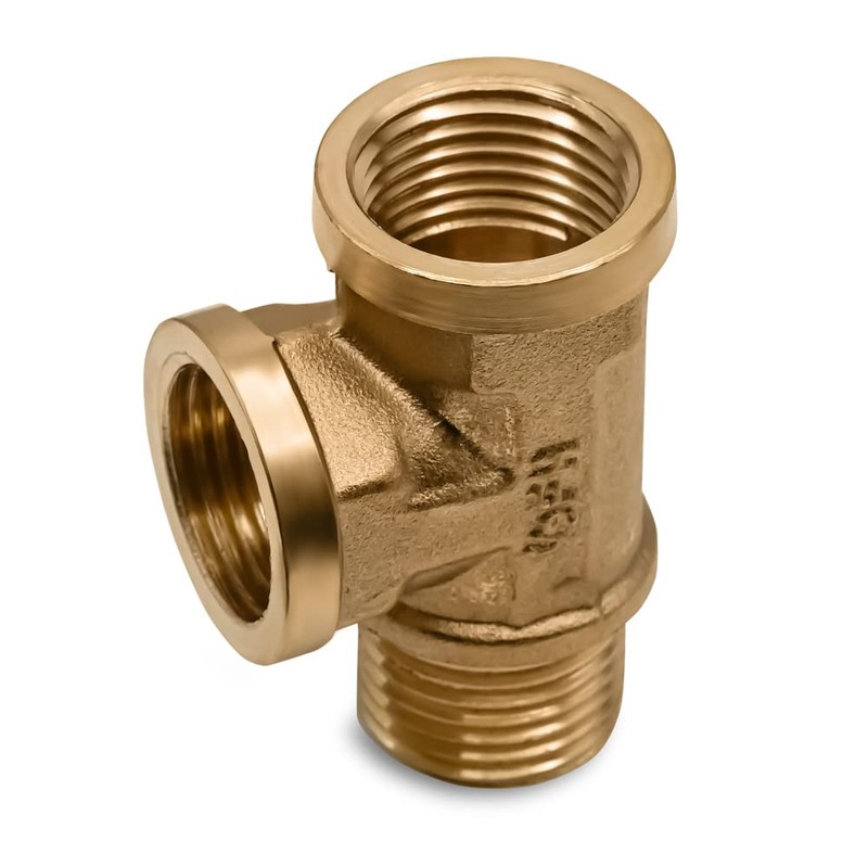 T Adapter 1/2 inch Female Pipe Thread Adapter Fittings Brass