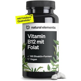 Vitamin B12 - 180 vegan tablets for 6 months - 500µg Vit B12 and 200µg folic acid per daily dose - highly dosed, without unnecessary additives - produced & laboratory tested in Germany