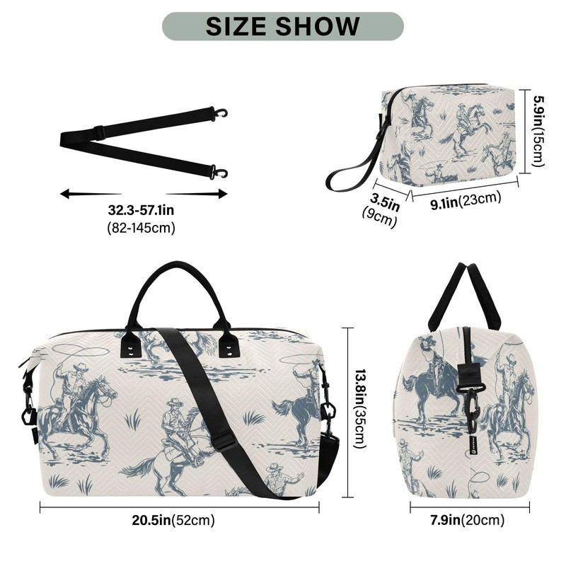 CEBUGI Man Cowboy Quilted Duffle Bag for Women Large Carry