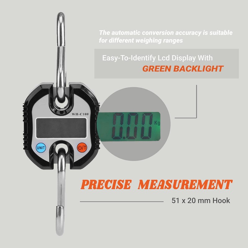 Digital Crane Scales, Hook Scale, Mini Portable Hanging Scales with