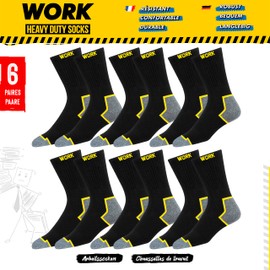 SOXCO WORK - Calcetines para hombre, longitud redonda, color negro, 10 pares, negro (6 pares), M