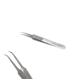 Multifunction Micro Forceps 4.75" Stainless Steel Lab Tweezers High Precision For Detailed Work & General Purpose with Fine Straight & Curved Points (JF - 5A)