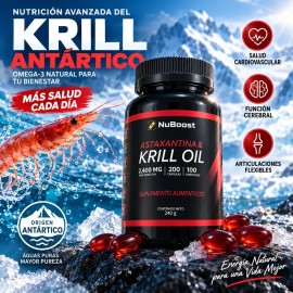 Astaxantina Con Aceite De Krill 2400 Mg 200 Cápsulas