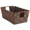 Whitmor - Cesta tejida pequeña para estante, Espresso, 1
