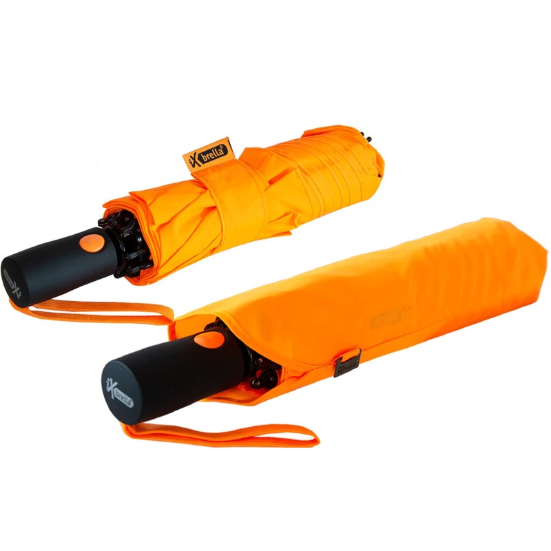 iX-brella Reverse Reverse Opening Fiberglass Pocket Umbrella with Coloured Spokes,