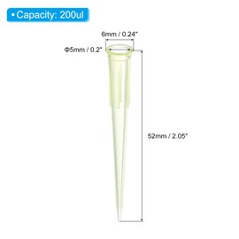 PATIKIL 200ul Pipette Tips 1000 Pieces PP Plastic Autoclavable Universal Pipette Pipette Tip with Measurements for Laboratory Yellow