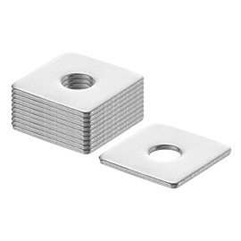 sourcing map 50Pcs 13/16" Square Plate Washer for 1/4" Bolt, 304 Stainless Steel Bearing Plate Flat Washers Spacer Gasket for Machinery Repair, Outdoor Construction (0.06" Thick)