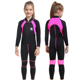 FLEXEL Kids Wetsuit for Boys Girls Toddlers, 2mm Back Zipper Shorty Wetsuit, 3mm Long Sleeve Back Zip Full Wetsuit, Neoprene Thermal Swimsuits for Diving Surfing Swim Lessons