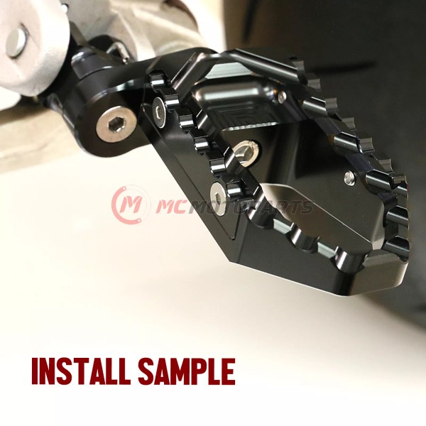 MC Motoparts Black TRC 25mm Lowering Front Wide Foot Pegs