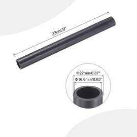 MECCANIXITY 7/8 Inch PVC Rigid Tube Round Pipe Tubing Hardware Tubing 16.6mm ID 22mm OD 9" Length Dark Grey High Impact for Water Pipe, Crafts, Cable Sleeve