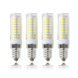 E14 LED Bulb 7W 120V European Light Bulbs Equivalent 75W Incandescent Bulb, Dimmable E14 Base for Cooker Hood Bulbs Turkish lamp Bulb, E14 Socket Light Bulb Daylight White 6000K (4 Pack)