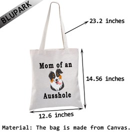 BLUPARK Australian Shepherd Lover Shopping Bag Mom of an Ausshole Tote Bag For Australian Shepherd Owner, An Ausshole, One Size