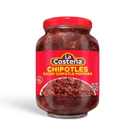 La Costeña Chipotle Peppers - Spicy Smoked Diced Peppers for Chipotle Sauce, Adobo Sauce, Mexican Food, Taco, Enchiladas & Salsa - Pickled Vegetables - Diced Chilis - 8.11oz, 1 Pack Jarred Vegetables