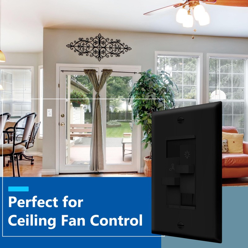 LIDER Combination Light Switch and 3-Speed Fan Control, Light and