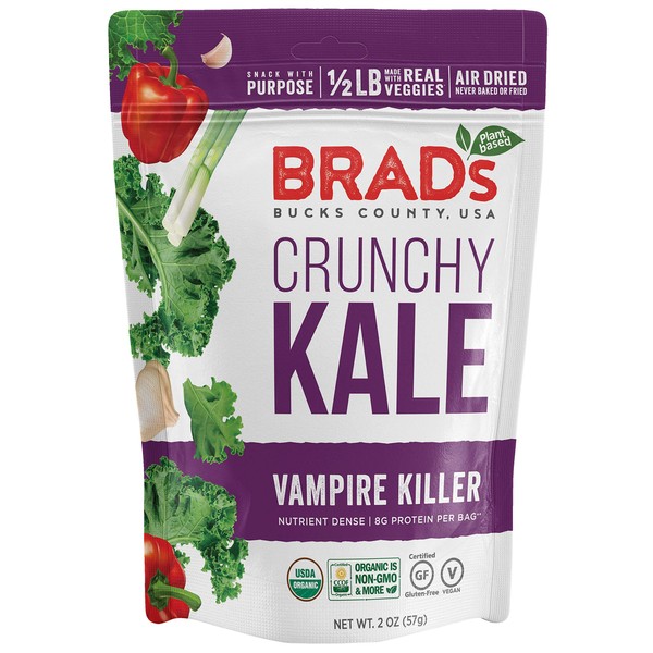 Brad's Plant Based Organic Vampiro Killer Crunchy Kale Kale - Bolsa de 2 onzas (1 unidad)