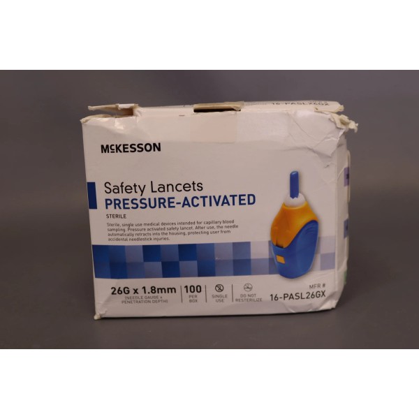 McKesson Lancets for Diabetes Testing 100 Count - #MFR- 16-PASL26GX