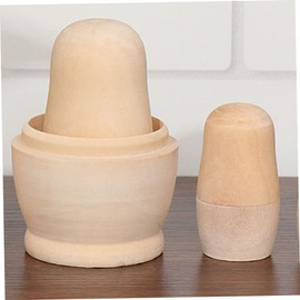 Kisangel DIY Wooden Matryoshka Nesting Dolls Unpainted Russian Doll Ornaments for Crafts Safe Material for Gifts and Educational Fun