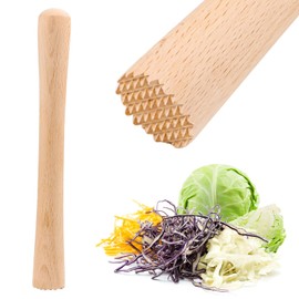 Wooden Herb Masher, Fermentation Masher Heavy Duty Hand Masher Wooden Traditional Potato Masher for Fermenting Sauerkraut and Kimchi, Wooden Pestle, Sauerkraut Masher, Hand Masher