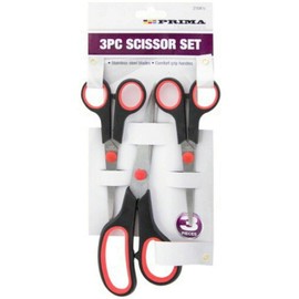 3 X Kitchen Scissors Stainless Steel Household Scissor Set Soft Grip Office UK