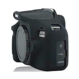 Yisau Camera Case for Canon EOS Rebel T6 T7, Silicion Rubber Camera Case Cover Detachable Protective for EOS 1300D Rebel T6/ EOS 1500D Rebel T7 KISS X90 Camera (Black)