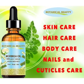 Botanical Beauty Botanical Beauty MORINGA OIL Moringa oleifera WILD GROWTH Himalayan. 100% Pure Natural Undiluted Virgin Unrefined 0.5 Fl.oz.- 15 ml for Face, Skin, Hair, Lip, Nails