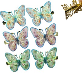 6 PCS Y2k Butterfly Hair Clip,Cute Butterfly Hair Clips for Teens Women, Glitter Butterfly Hair Clips for Wedding And Role-playing