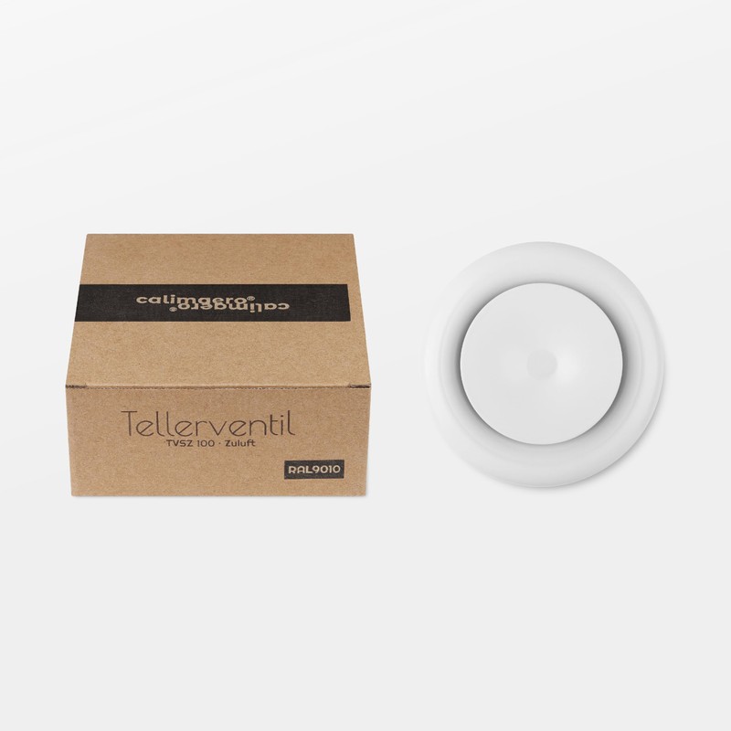 Klimapartner TVSZ 100 - Round White Steel Adjustable Air Valve