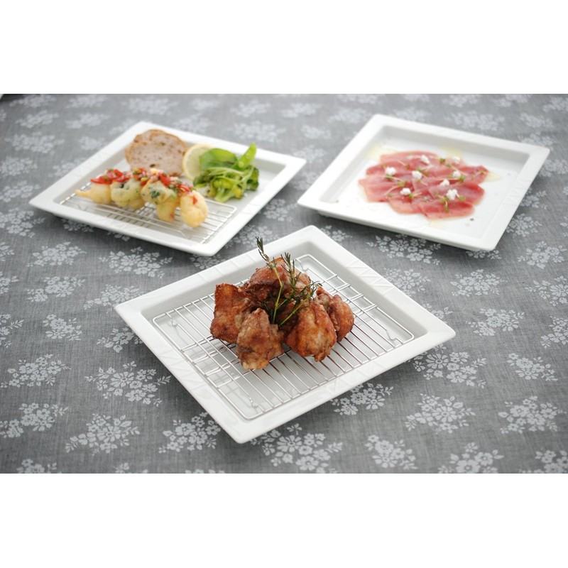 Kuriyama K-1291 Square Dish Separate, White, 9.3 x 9.8 x