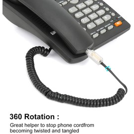 4 PCS Rotatable Telephone Phone Cord Detangler Landline Telephone Accessory (Clear & White) DragonTrading®