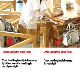 LESHIRY Purse Hook Hanger, Purse Table Hook Holder Bag Hanger, Handbag Storage Decor Table Hook for Women (Pink+Blue Marble Hook)