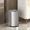 LEASYLIFE Brushed Nickel Bathroom Trash Can,Stainless Steel Garbage Can with