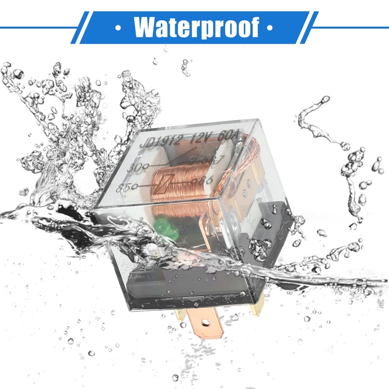 A ABSOPRO Waterproof Relay DC 12V 60A 4 Pin Relay