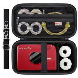 BOVKE Carrying Case for Phomemo A30 Label Maker Mini Bluetooth Portable Label Printer Thermal Transfer Printing Sticker, Phomemo A30 Tag Printer Holder for Christmas Decorations Home Office, Black