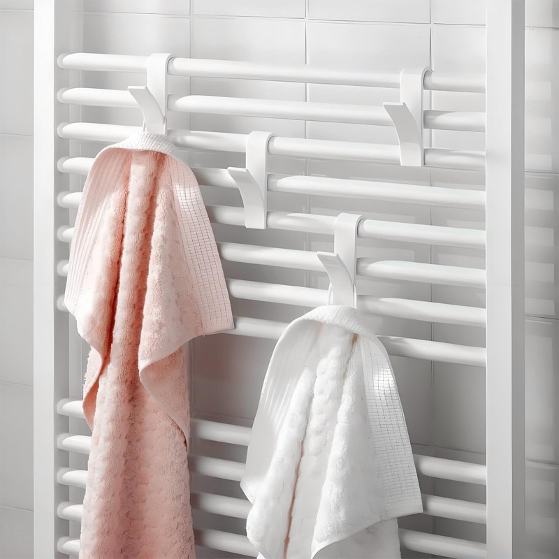 Ztolbriy Pack of 10 Radiator Hooks White - For Round