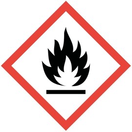GHS02 Hazardous Substance Sticker (Light) (High) Flammable I 15 x 15 cm I Hazardous Substance Symbol, GHS Marking, Warning, Caution, Note I hin_604