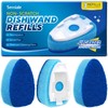 Semiale Non Scratch Dishwand Refills Sponge Heads, Heavy Duty Scrub