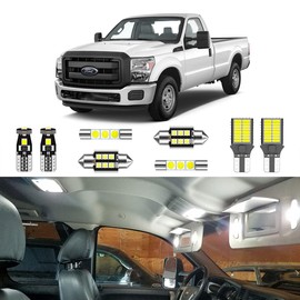 LIGHSTA 14PCS Super Bright White LED Interior Light kit Package for 1999-2016 Ford F250 F350 + Cargo Lights + License Plate Lights and Install Tool