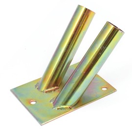 Double Flag Holder, Galvanised Steel Wall Mount, 23mm Diameter, Weather-Resistant