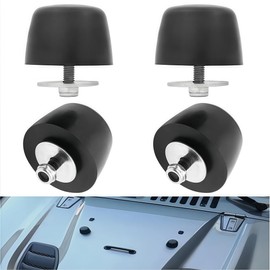 4PCS Black Rubber Hood Bumper Cushion Stops for Jeep Wrangler JK 1987-2018 Hood Bump Stoppers Compatible with 1987-2016 Models, KJ71051BK