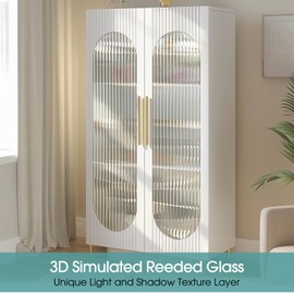 Coavas Window Privacy Film Reeded Glass, Frosted 3D Fluted Glass Window Cling, Adhesive Vinyl Decorative Door Stickers for Bathroom Home Sun Blocking, 35.4x78.7 in, Translucent