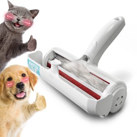 DELOMO Pet Hair Removal Tool: Reusable Lint Roller for Pet Hair, Pet Hair Remover with Built-in Fur Bin, Self-Cleaning Cat and Dog Hair Remover for Couch, Furniture, Bed, Car, Carpet, Clothes