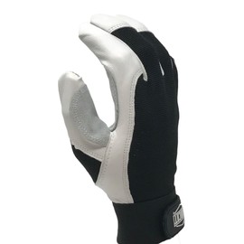 IRONCAT 86550 Heavy-Duty Goatskin Palm Gloves – [1 Pair] X-Large, Reinforced Palm and Thumb, Spandex Back, Hook and Loop Elastic Wrist, White, 2 Count (Pack of 1)