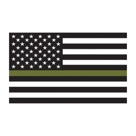 Military Support Flag American Flag Thin Green Line Flag 3x5 Vinyl Decal Sticker for Cars Trucks Laptops etc...3x5 (Black and White) (Black and White)