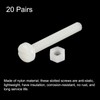 sourcing map 20 Pairs Nylon Screw Nut Assortment, M6x50mm Slotted