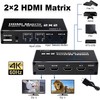 IVIVTOR 4K HDMI Matrix 2x2-2 in 2 Out HDMI 2.0