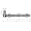 Insaga M16x 8'' J-Bolt Gate Hinge, 304 Stainless Steel J-Bolt